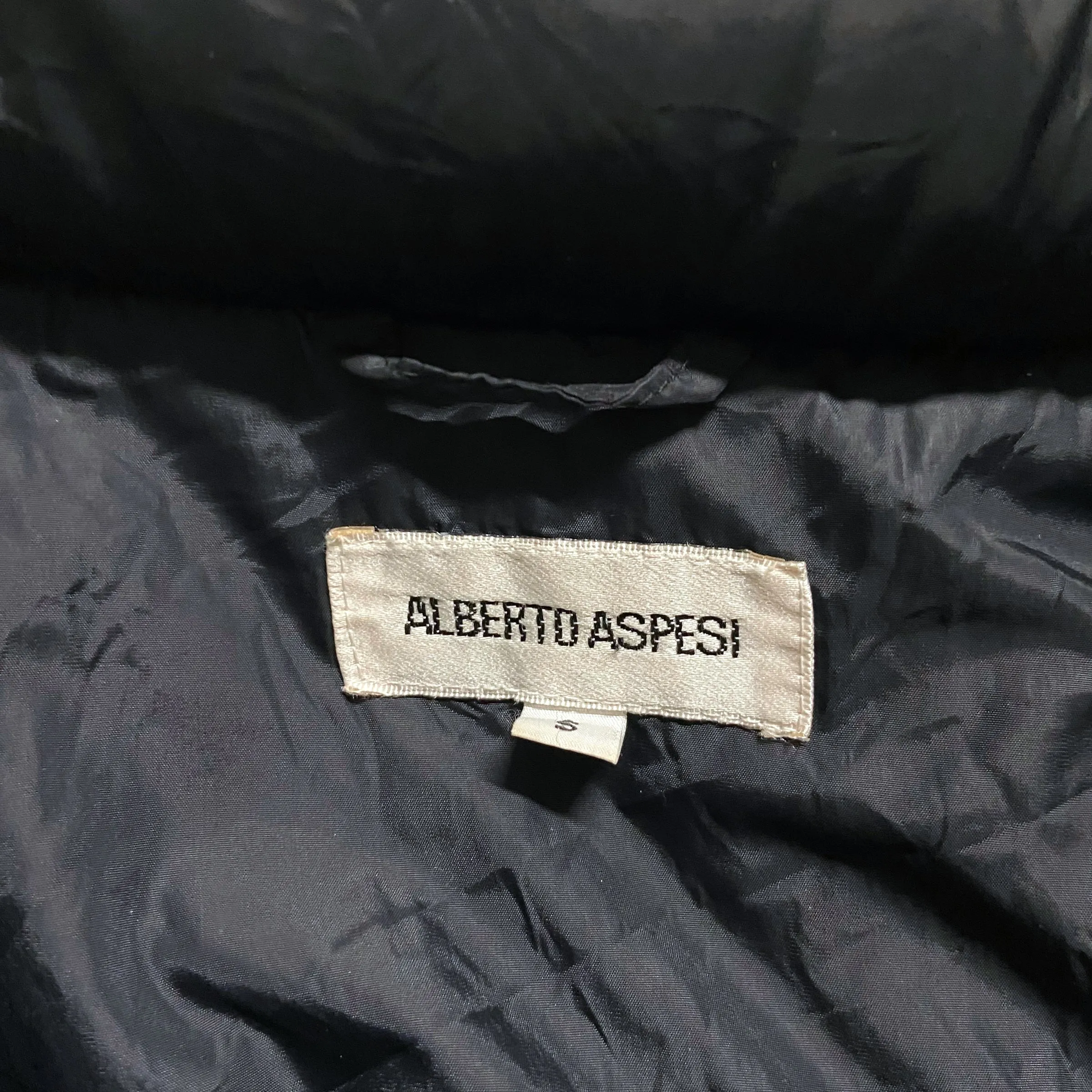 Alberto Aspesi Padded Jacket | Vintage High End Luxury Designer Black Puffer VTG