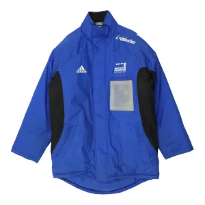 Biathlon Trophy Adidas Mens Blue Long Padded Jacket | Vintage 90s Sportswear VTG