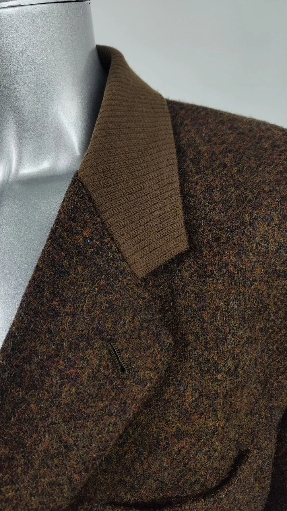 Byblos Vintage Mens 1980s Shoulder Padded Tweed Blazer