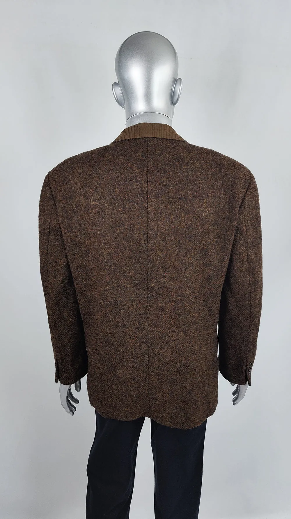 Byblos Vintage Mens 1980s Shoulder Padded Tweed Blazer