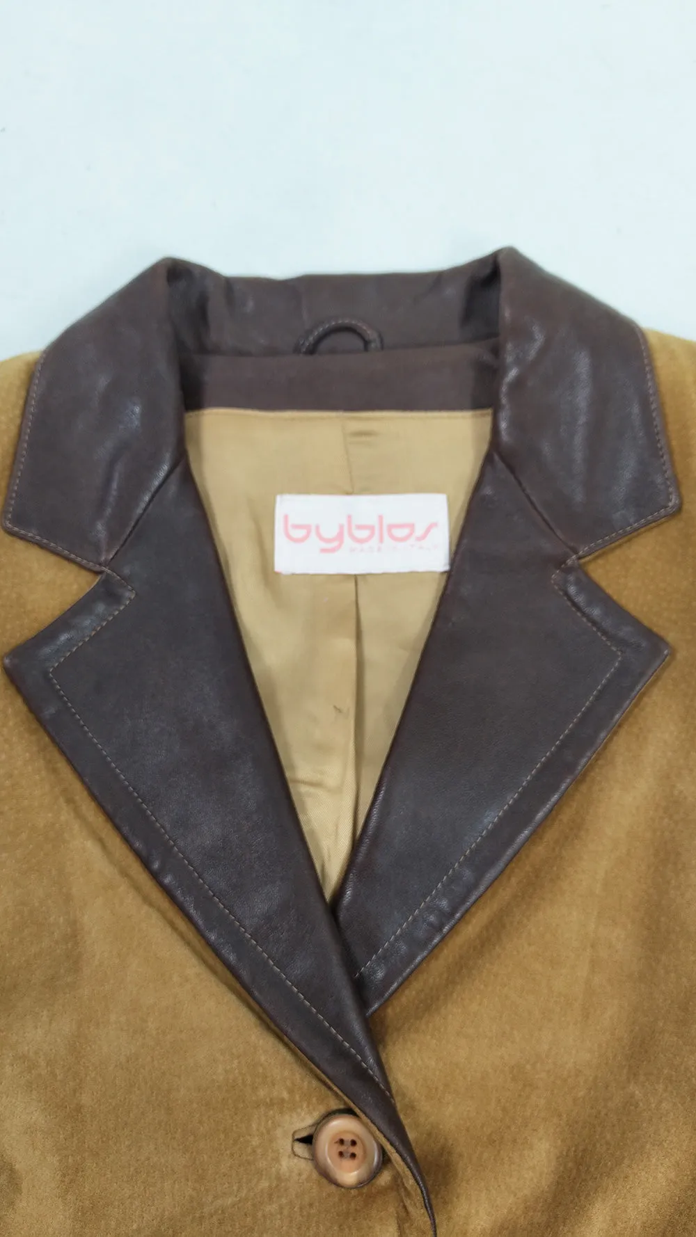 Byblos Vintage Womens Suede & Leather Fringed Jacket, 1980s