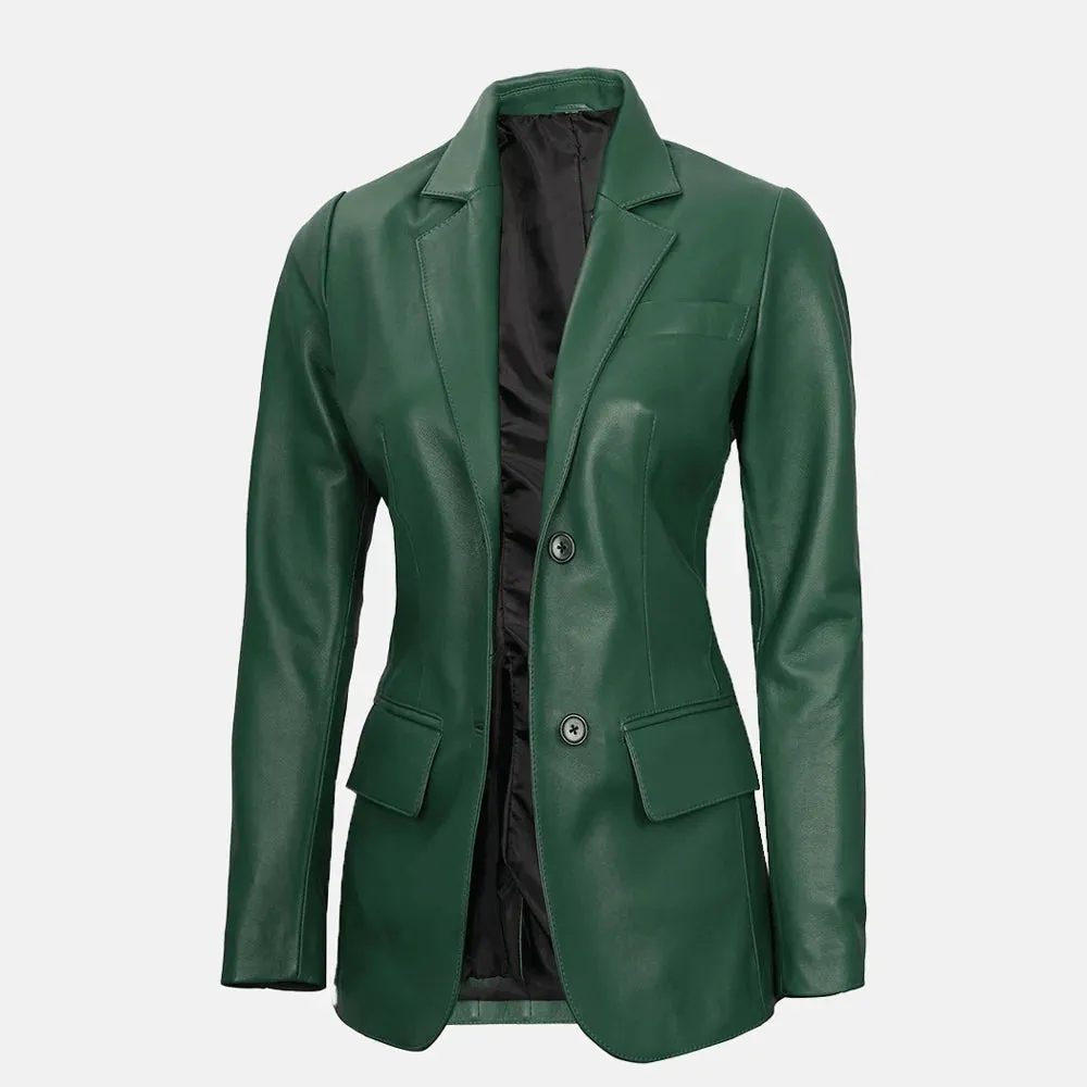 Cassia Comet Womens Leather Blazer