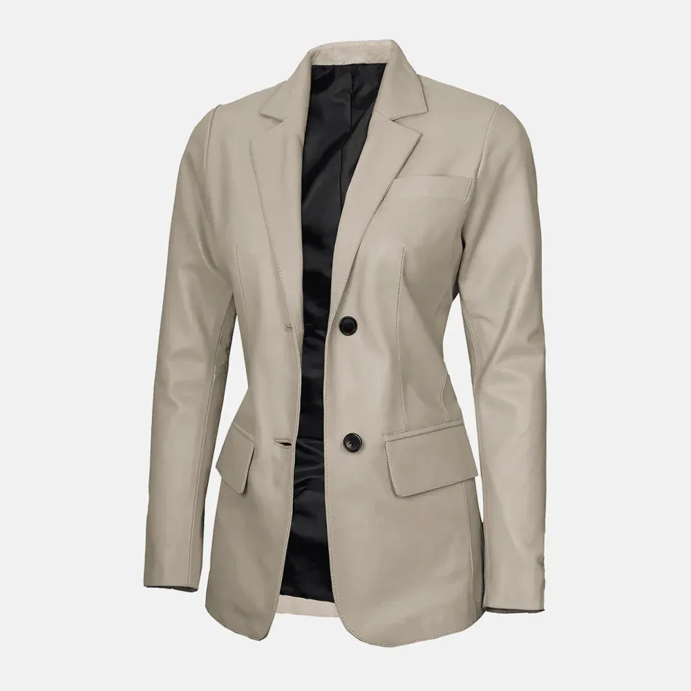 Cassia Comet Womens Leather Blazer