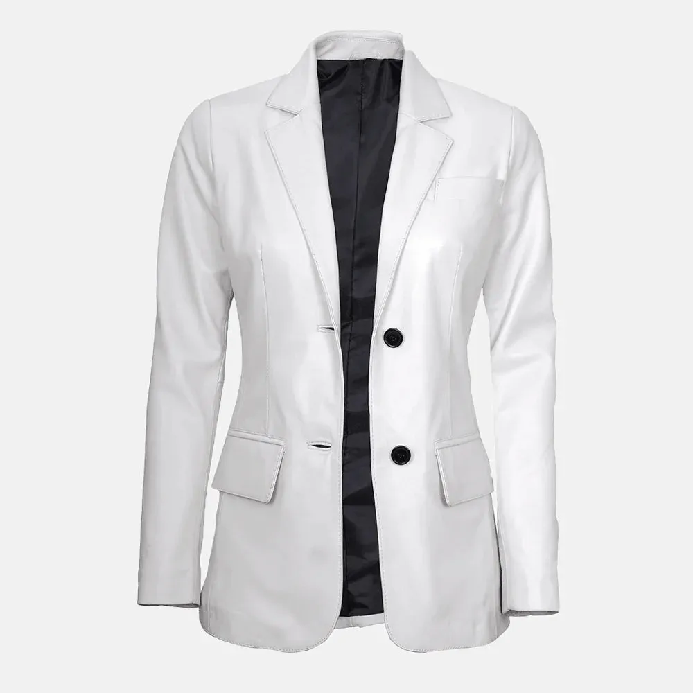 Cassia Comet Womens Leather Blazer