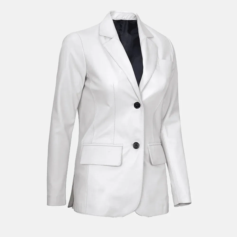 Cassia Comet Womens Leather Blazer