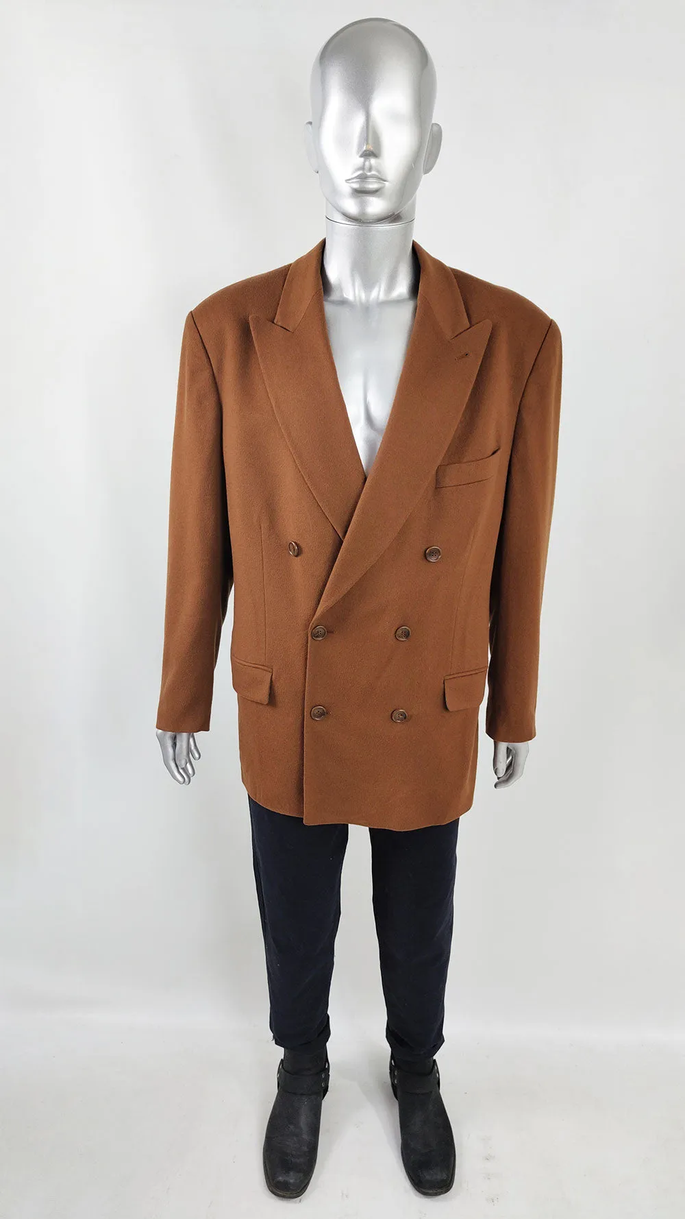 Cinque Vintage Mens Brown Wool & Cashmere Double Breasted Blazer