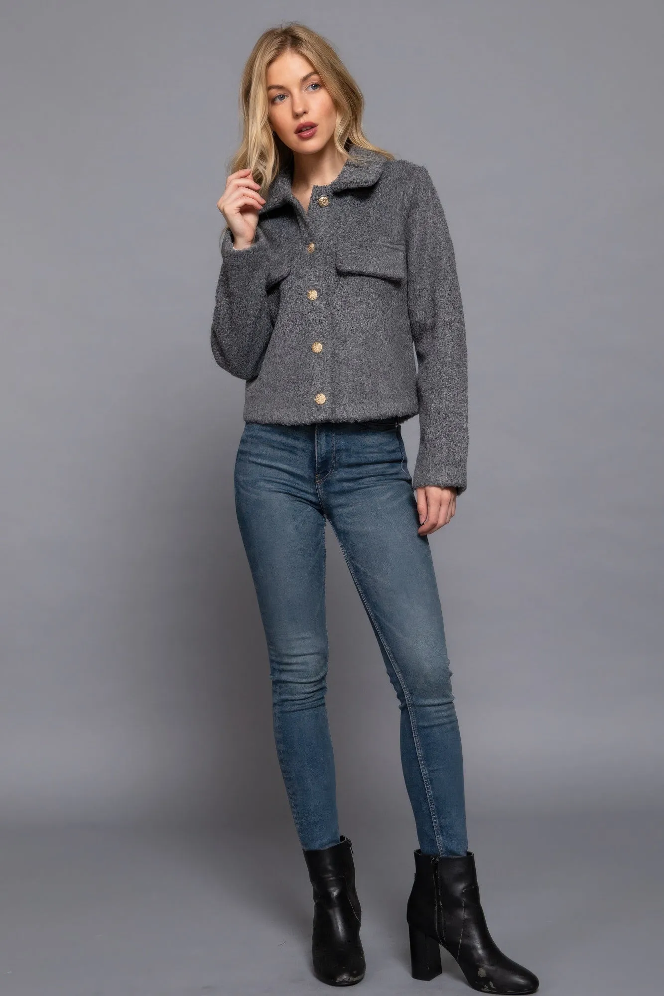 Cozy Long Sleeve Teddy Fleece Jacket – Soft, Stylish & Perfect for Winter | Fashion M&J