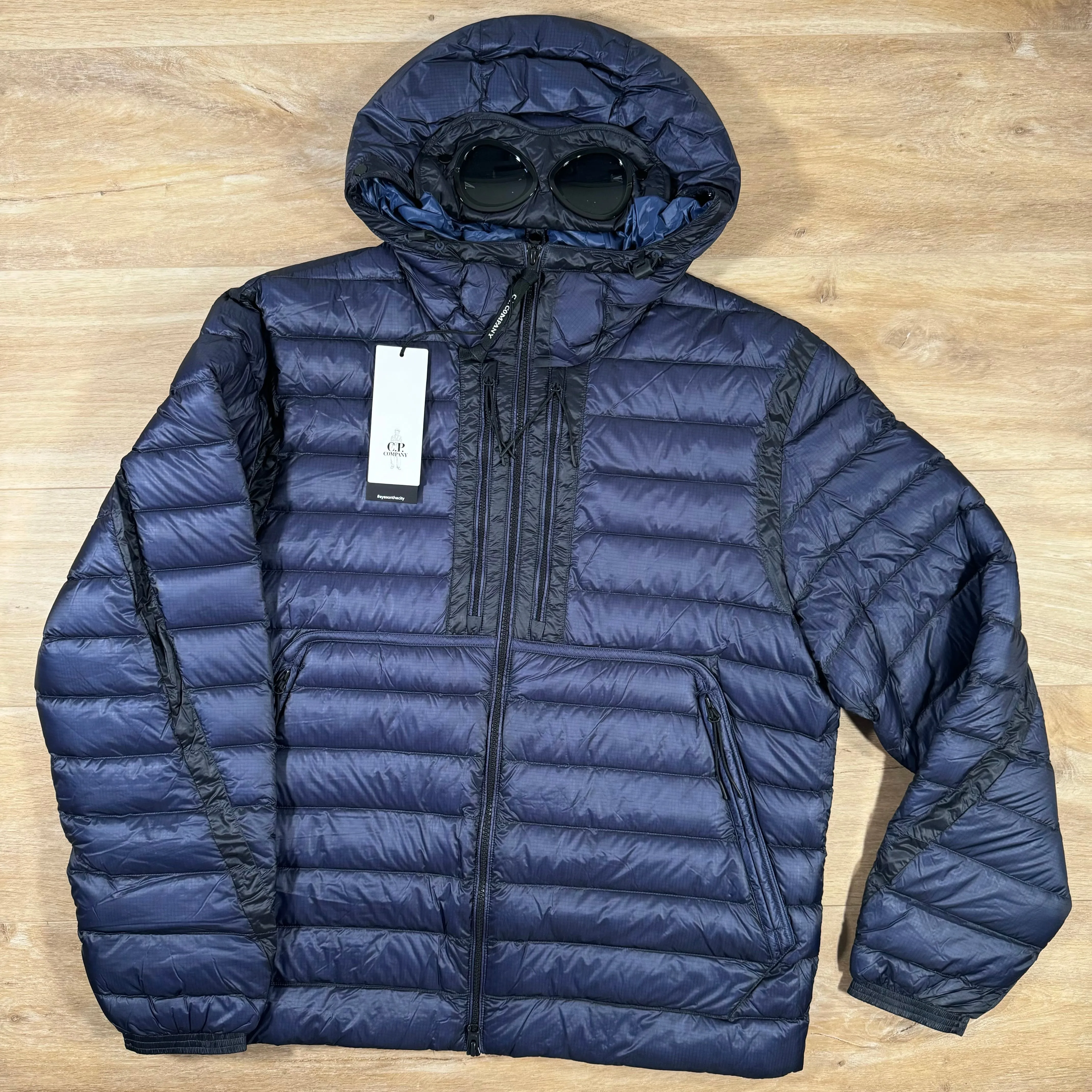 C.P. Company D.D. Shell Goggle Down Jacket in Estate Blue