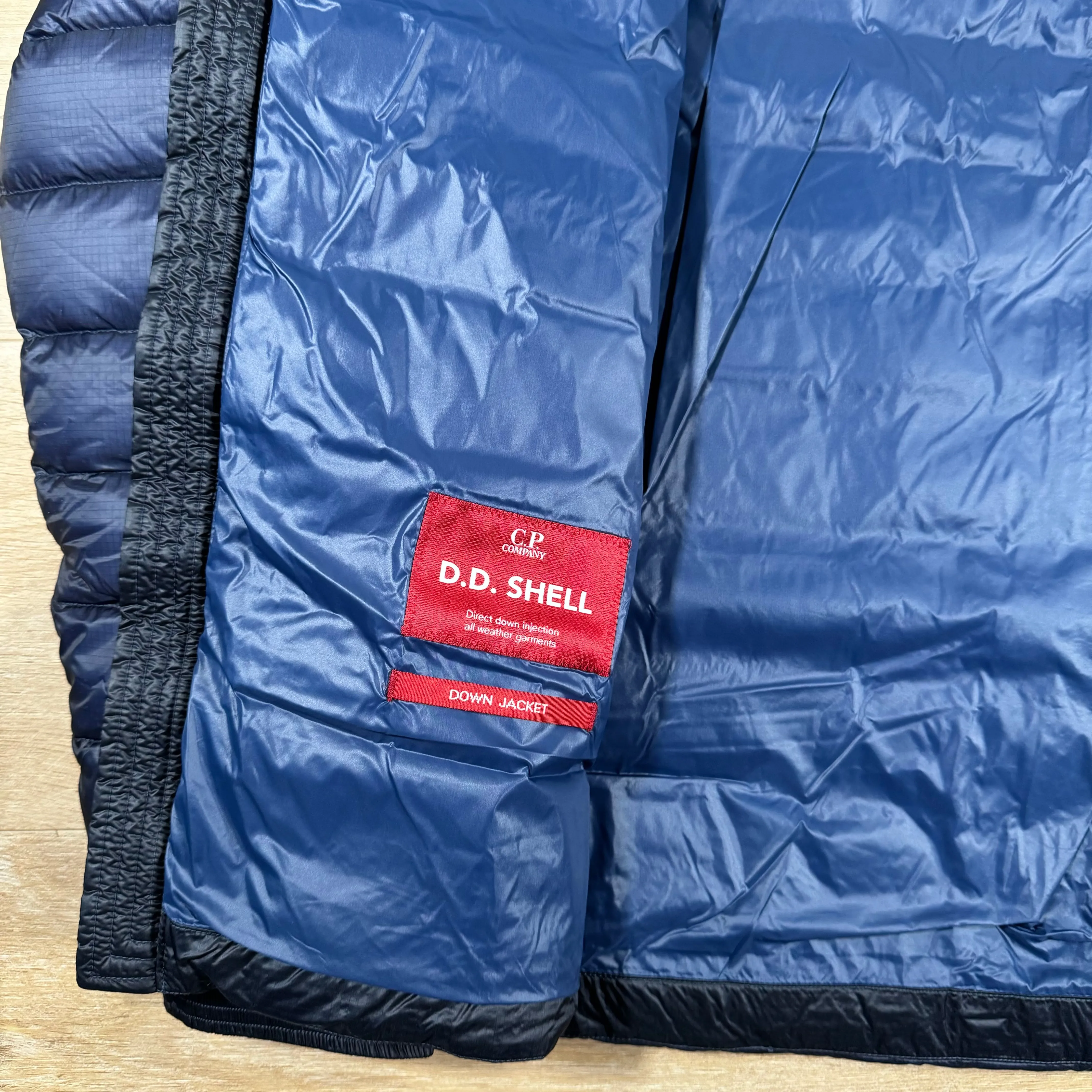 C.P. Company D.D. Shell Goggle Down Jacket in Estate Blue