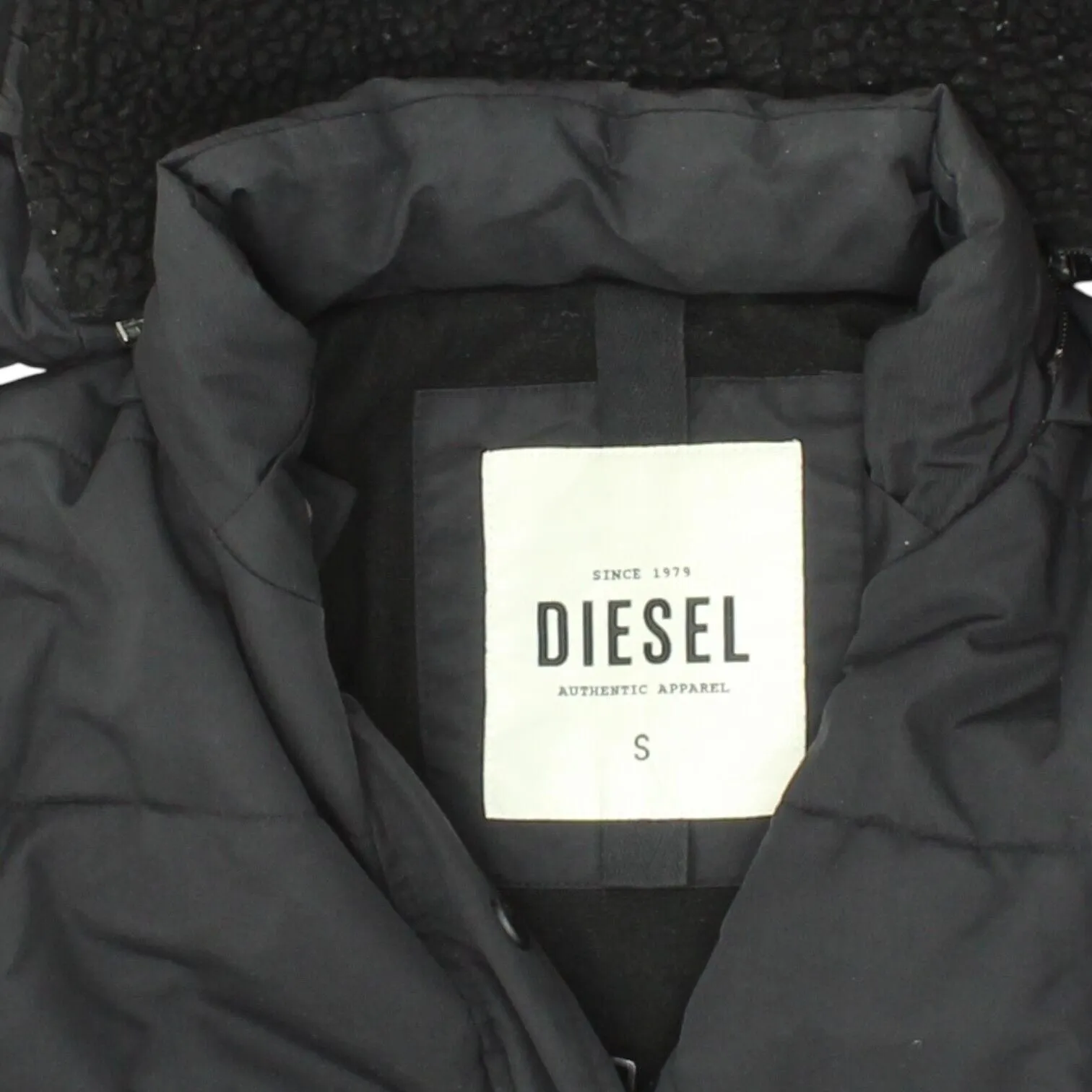 Diesel Womens Hooded Puffer Jacket | Vintage Designer Padded Hoodie Coat VTG