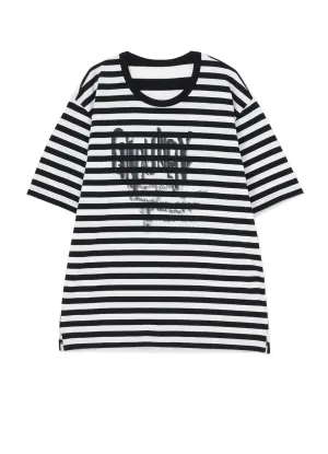 DIFFERENT LINES BORDER JERSEY GYLOGO TYPE-C GRAPHIC PRINT T-SHIRT