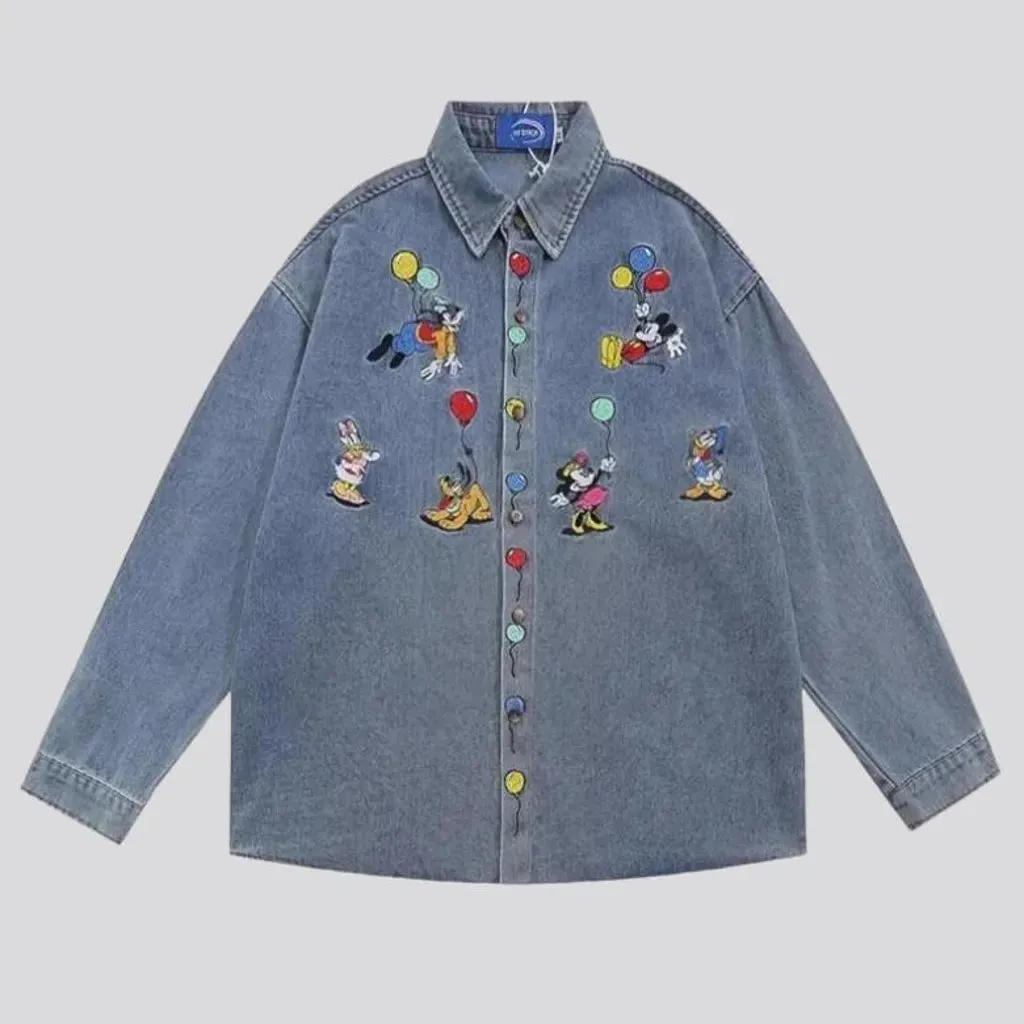 Disney-print jean jacket
 for women