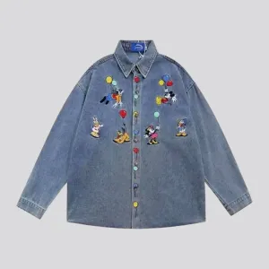 Disney-print jean jacket
 for women