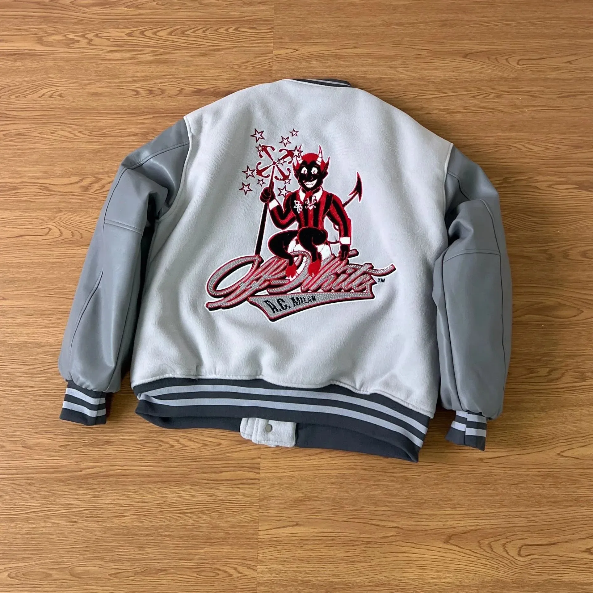 Embroidery Letter Cotton Bomber Jacket