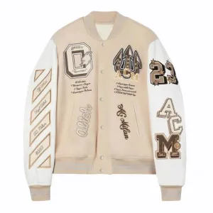 Embroidery Letter Cotton Bomber Jacket