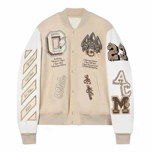 Embroidery Letter Cotton Bomber Jacket