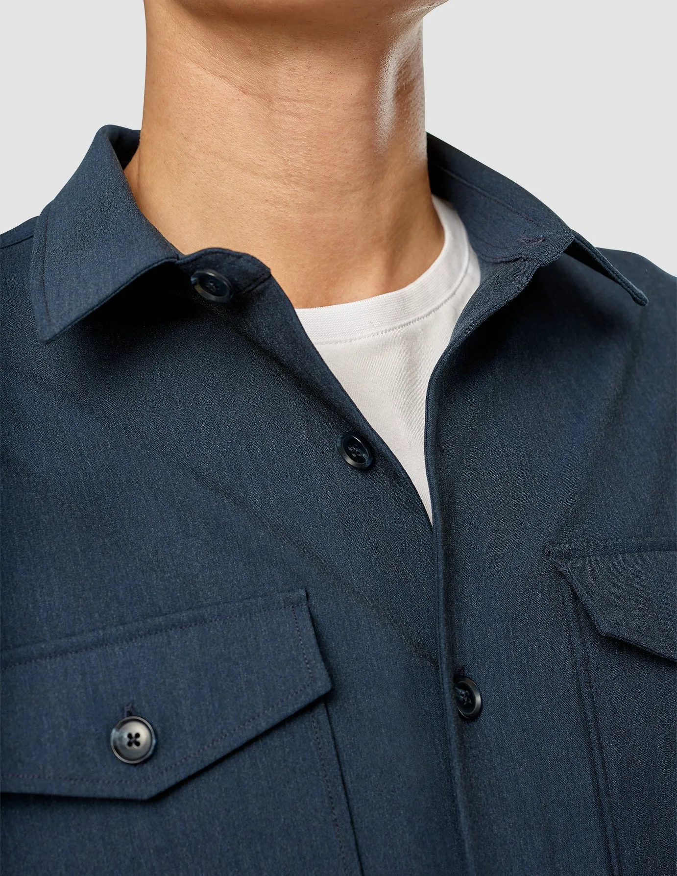 Essential Overshirt Navy Melange