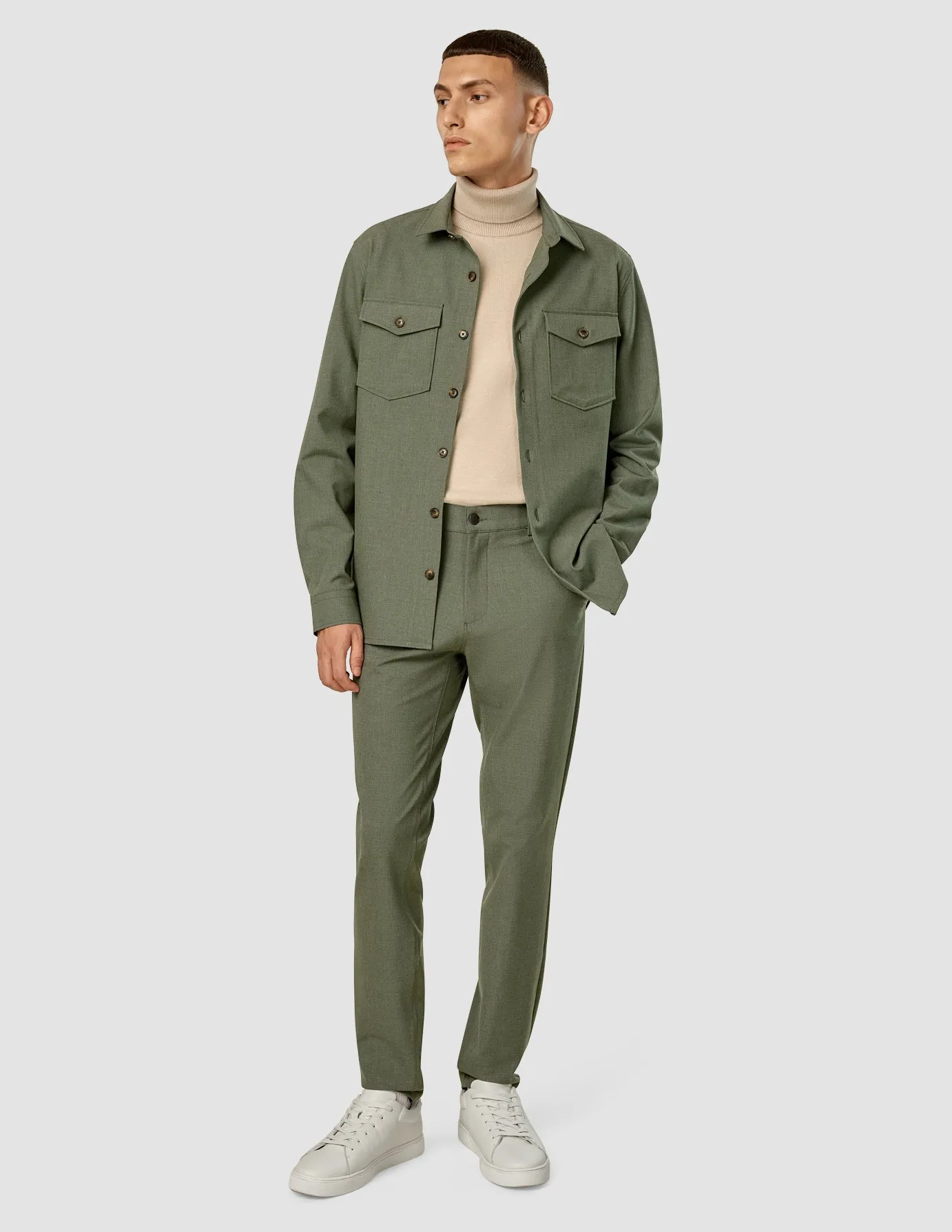 Essential Overshirt Nightfall Green Melange