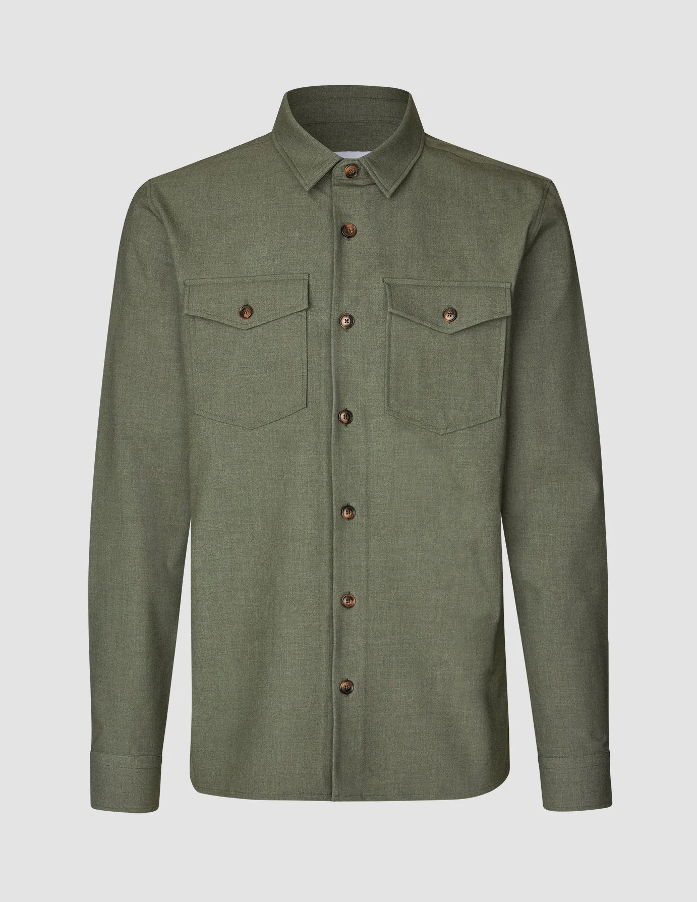 Essential Overshirt Nightfall Green Melange