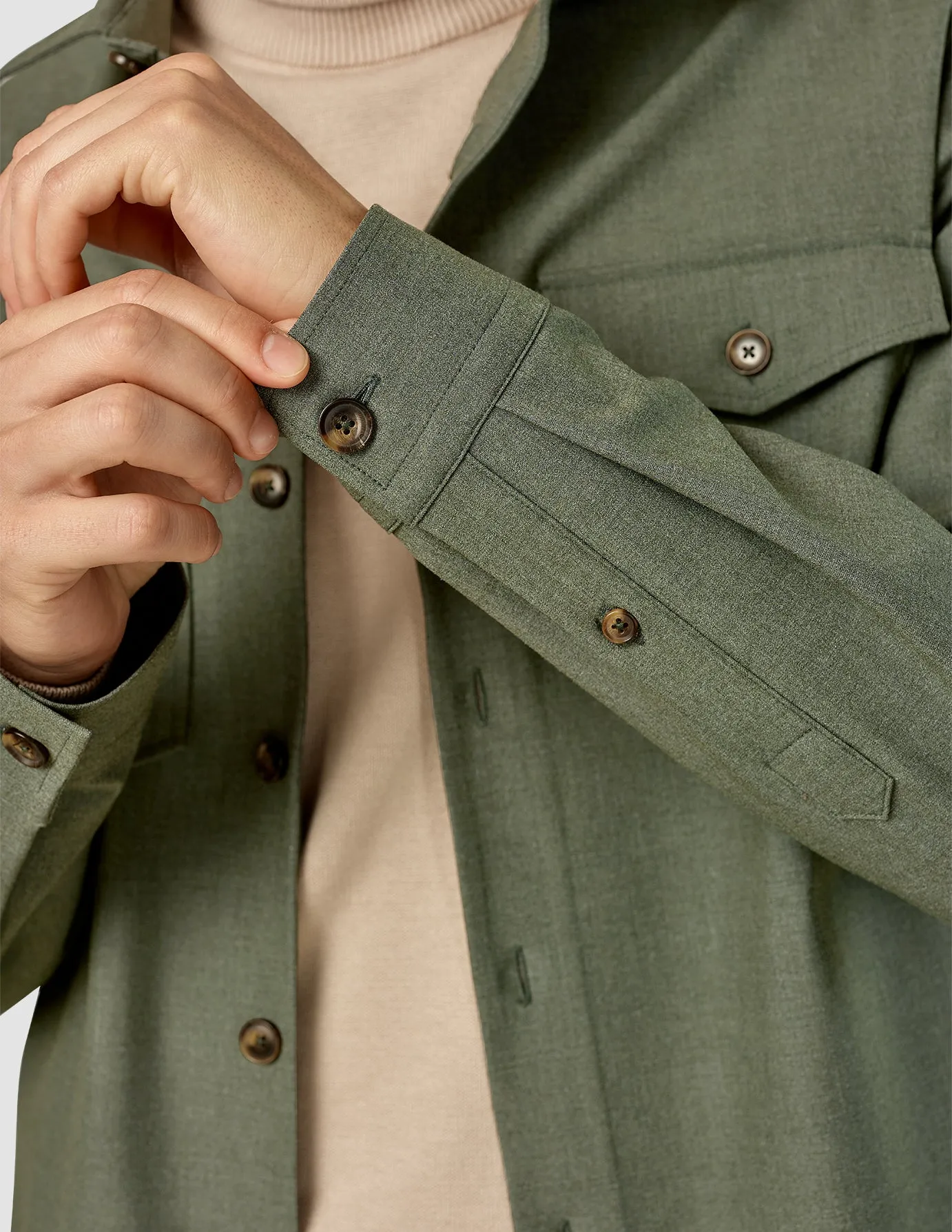 Essential Overshirt Nightfall Green Melange