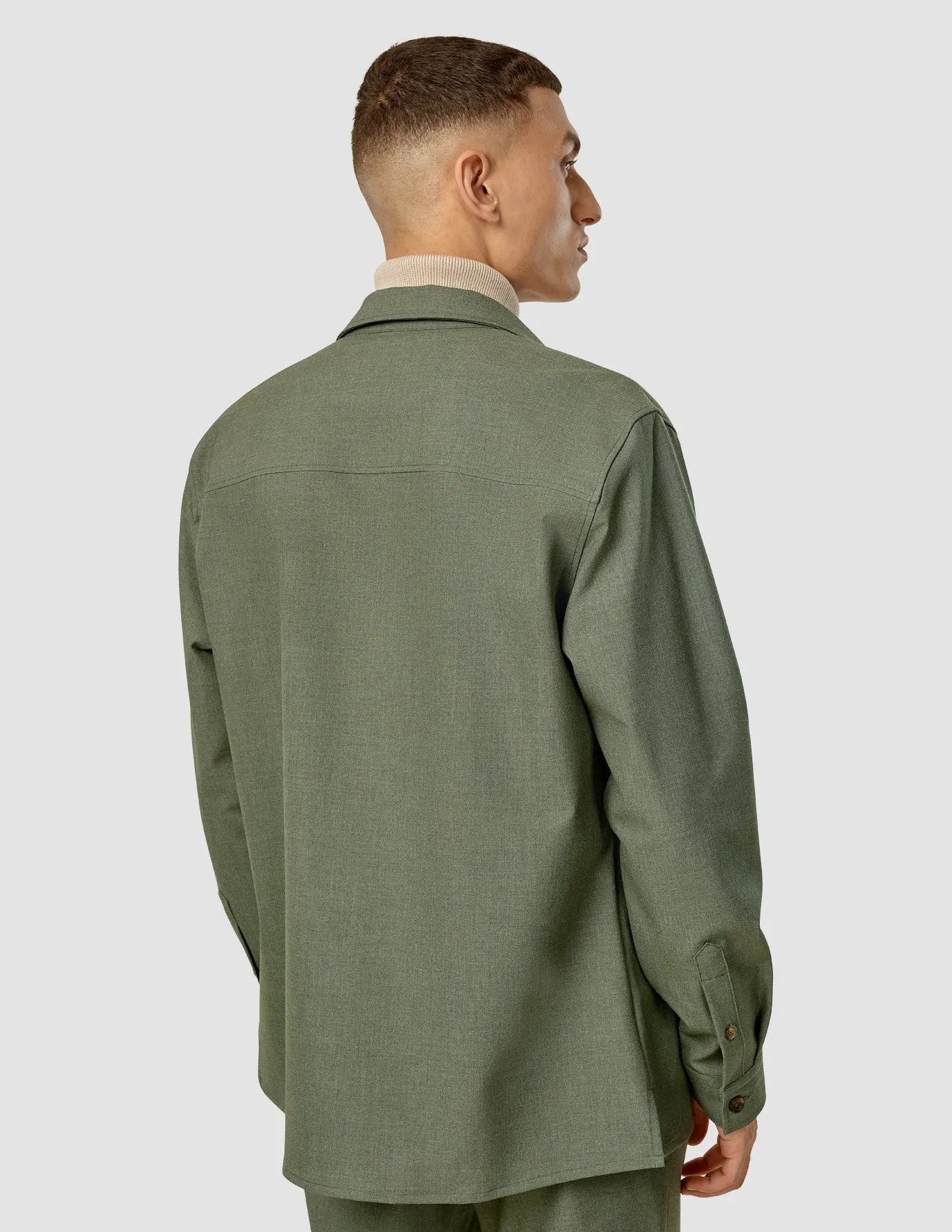 Essential Overshirt Nightfall Green Melange