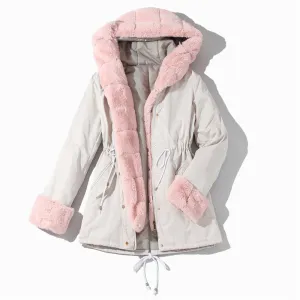 Faux Fur Lining And Hood Winter Jacket