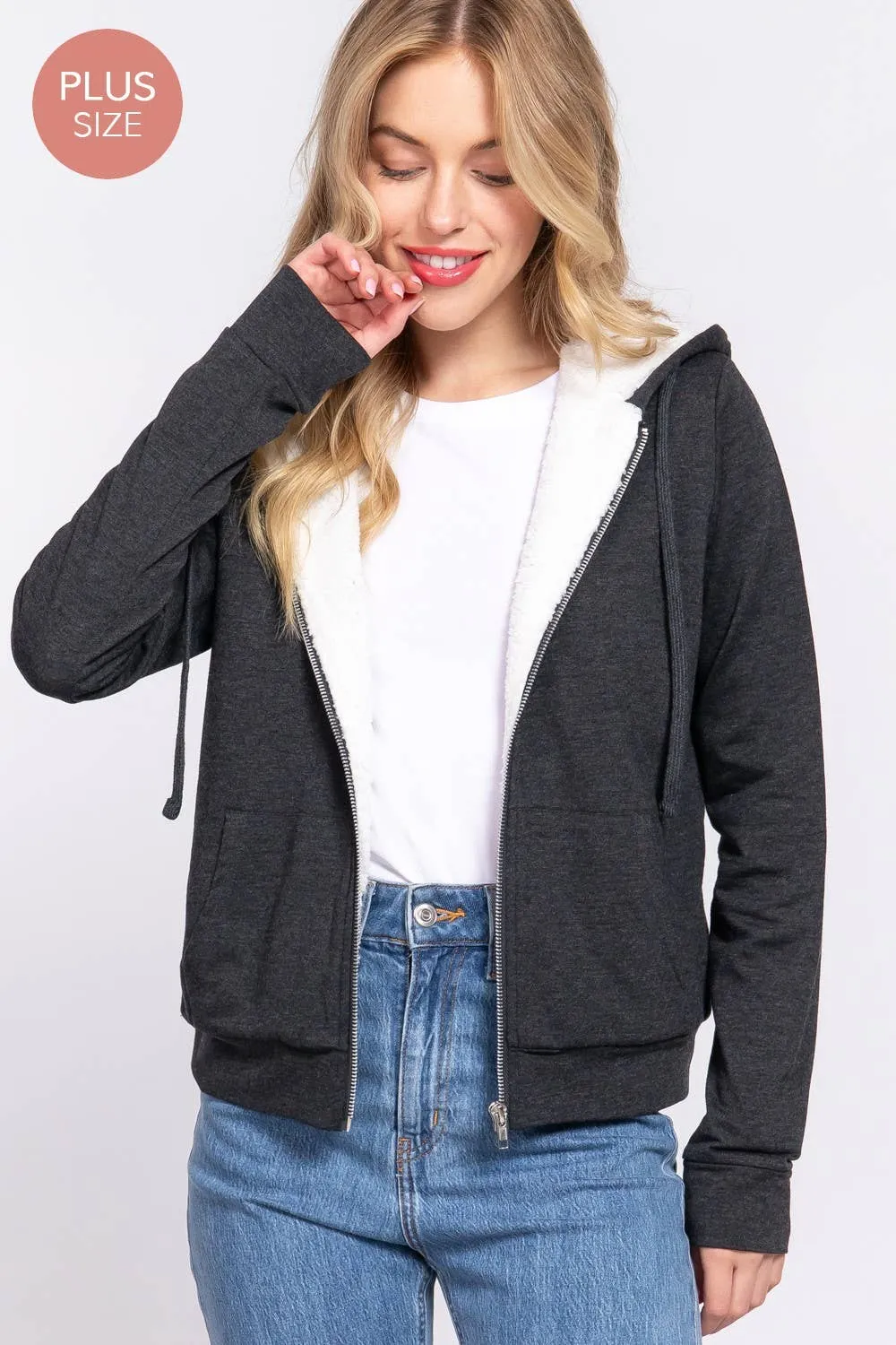 Faux Fur Zip-up Hoodie