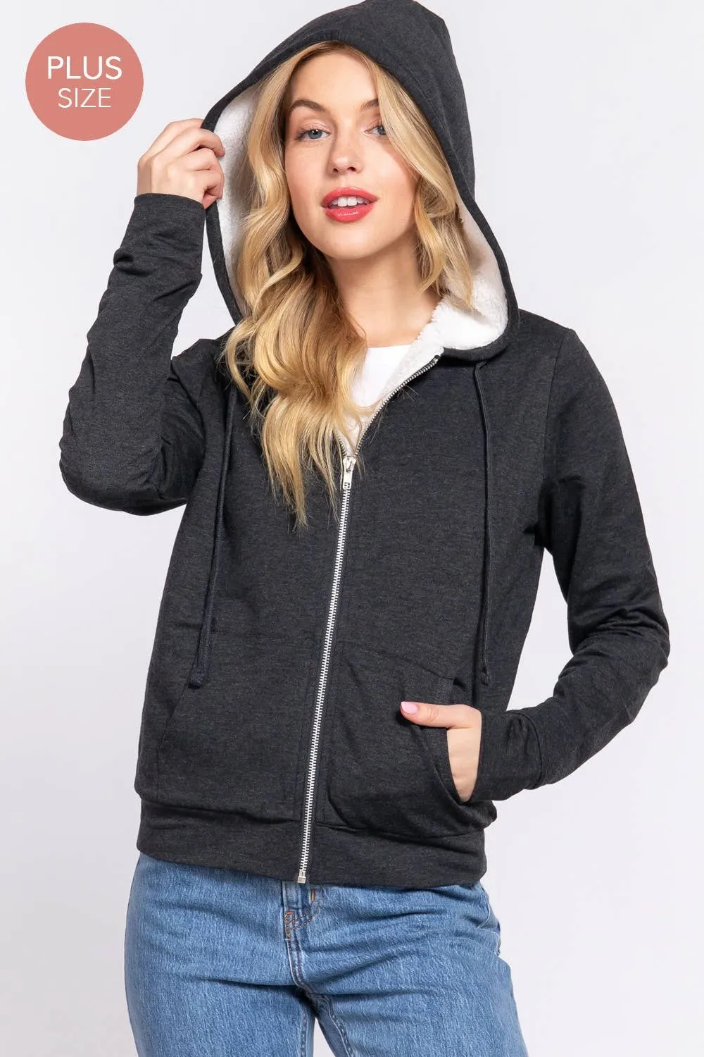 Faux Fur Zip-up Hoodie