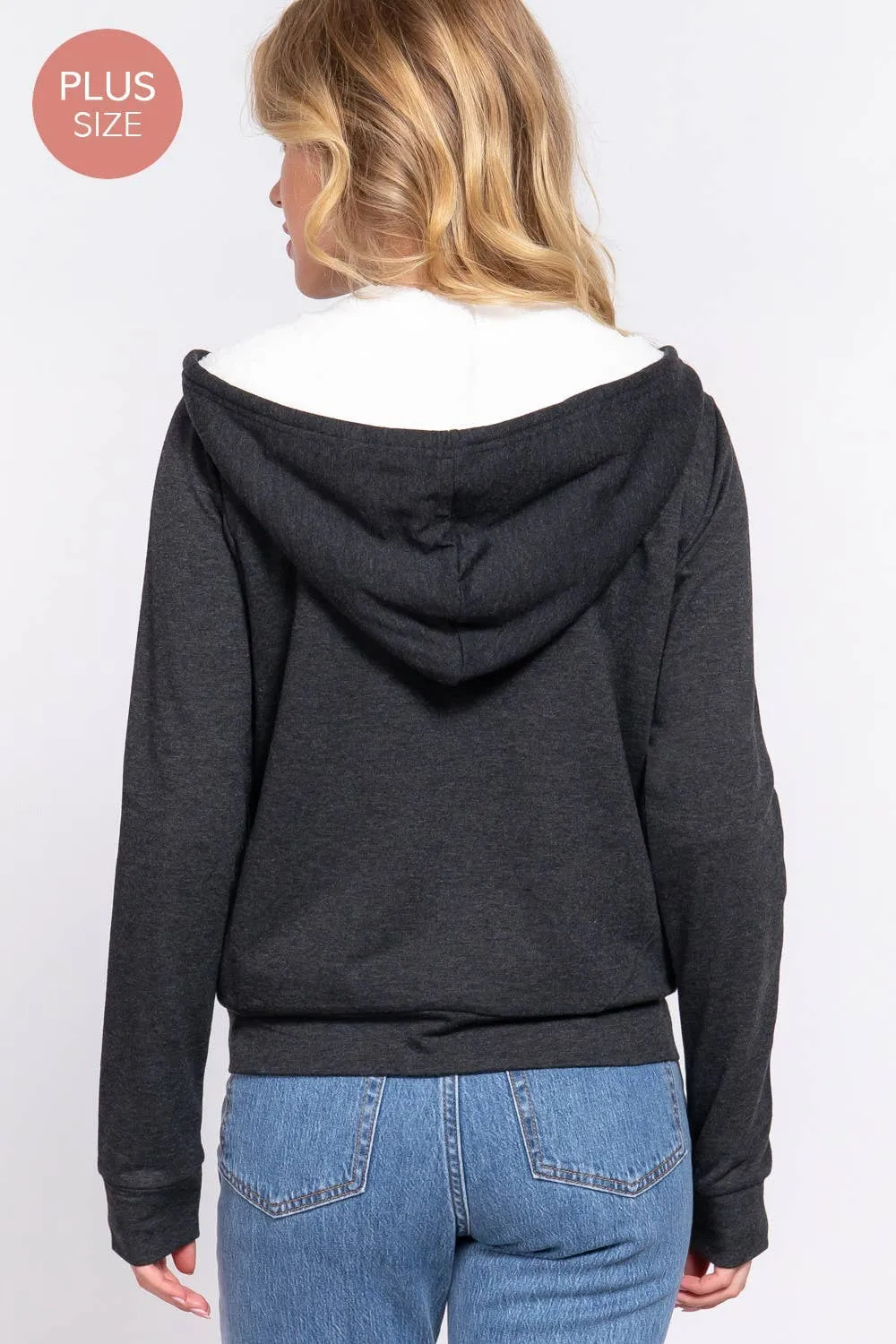 Faux Fur Zip-up Hoodie