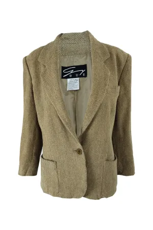 Genny Vintage Womens Wool Blend Blazer Jacket, 1980s