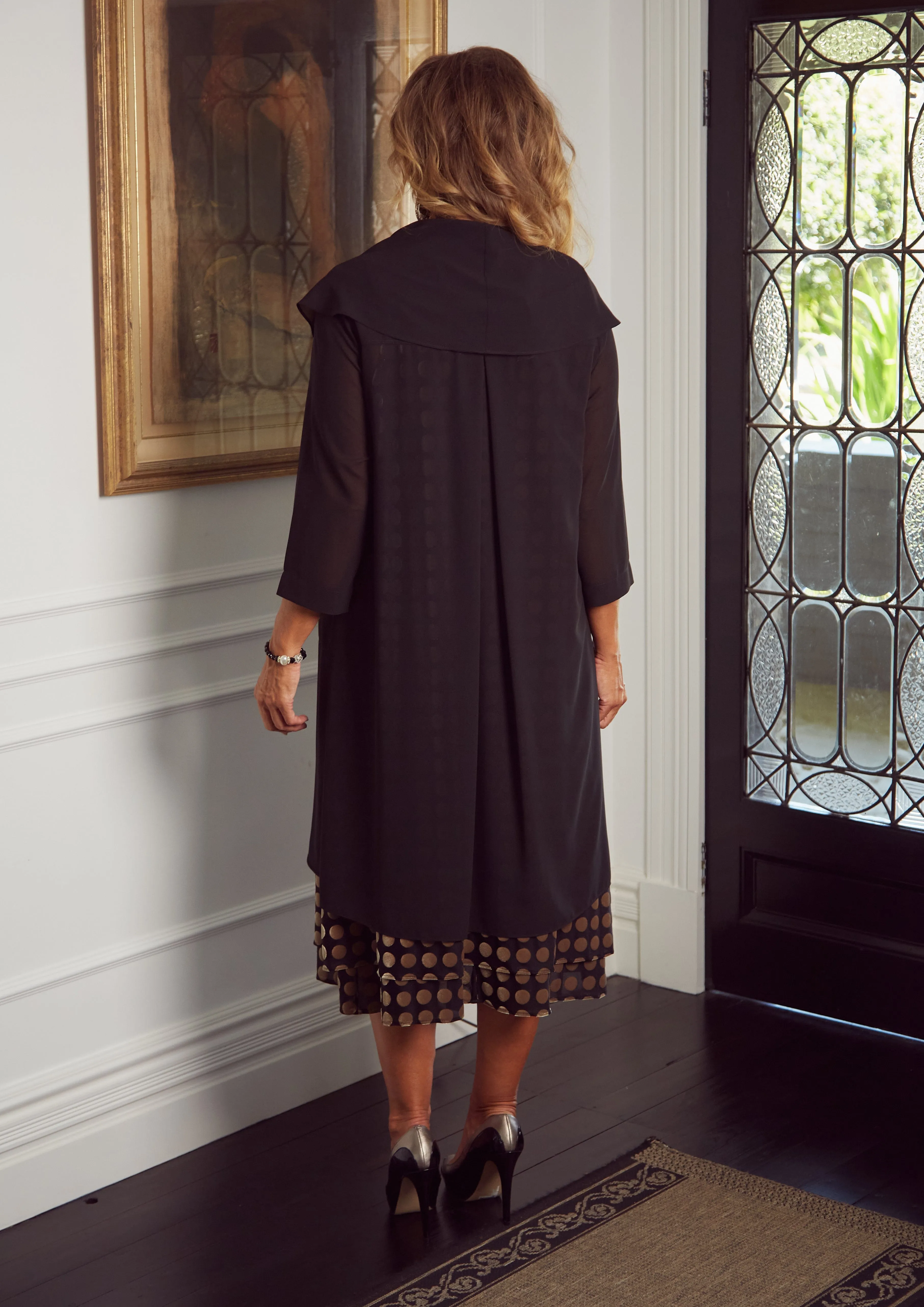 Georgette Long Tie Front Jacket