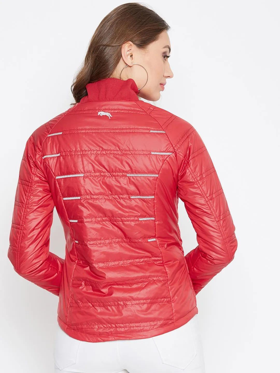 JUMP USA Women Red Solid Padded Jacket