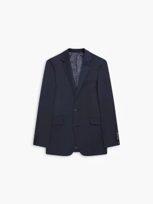 Kane Italian Luxury Slim Navy Puppytooth Suit Jacket