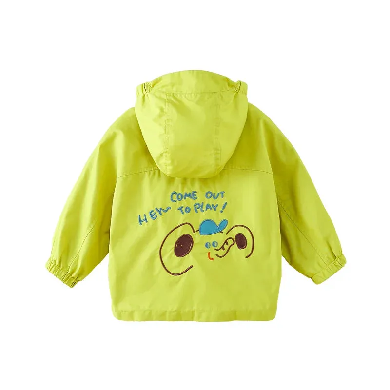 Kids Windproof Hooded Trench Coat