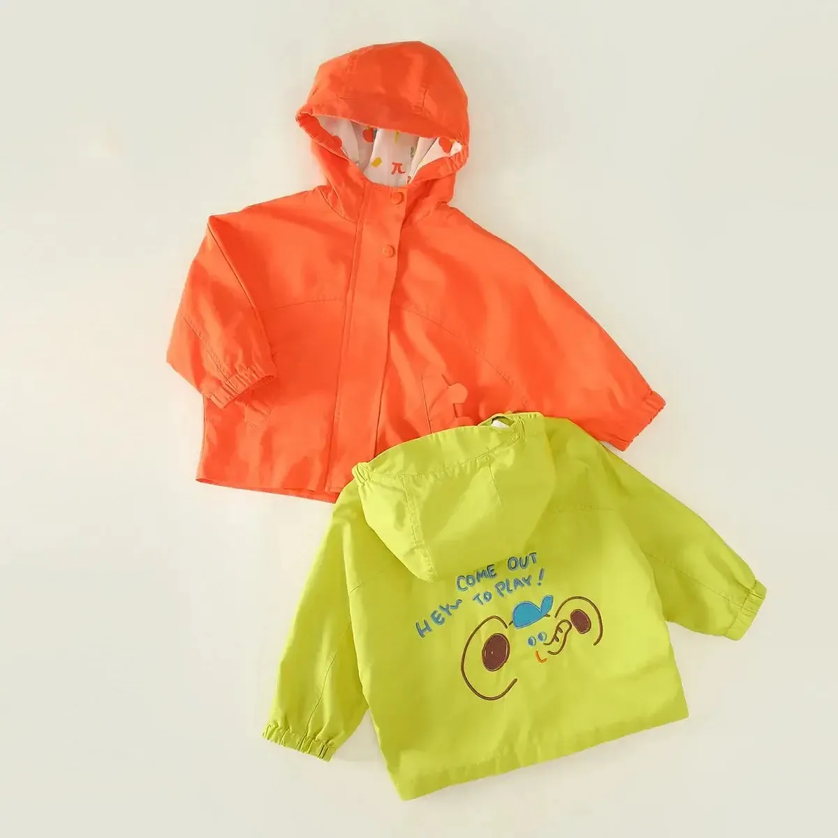 Kids Windproof Hooded Trench Coat