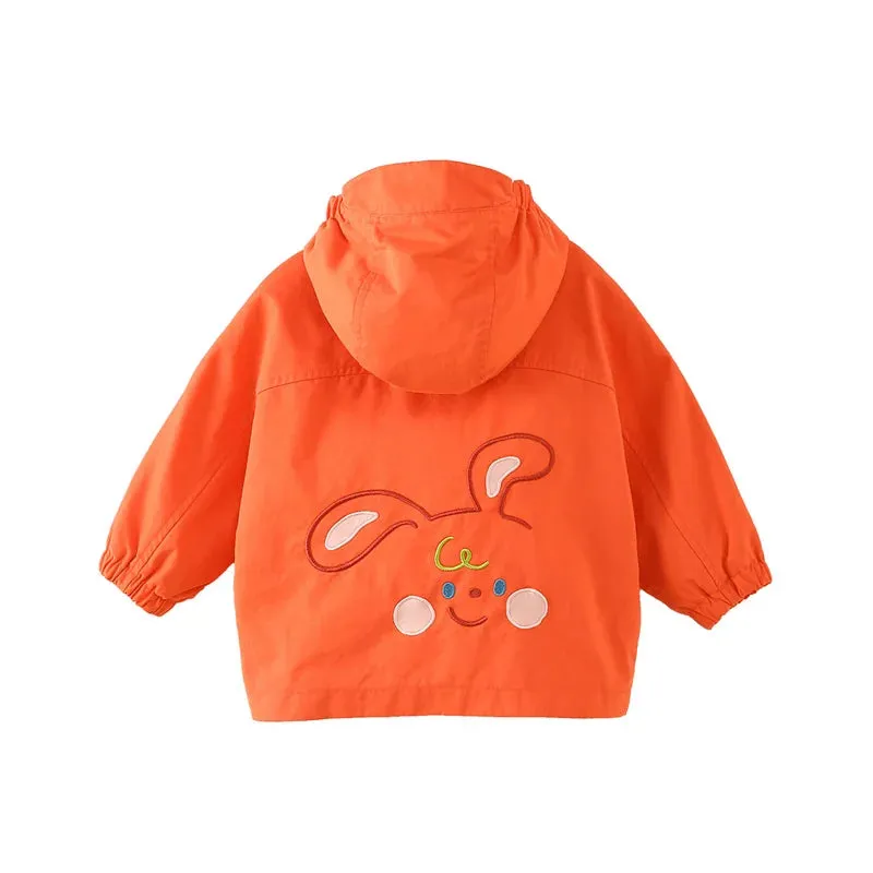 Kids Windproof Hooded Trench Coat