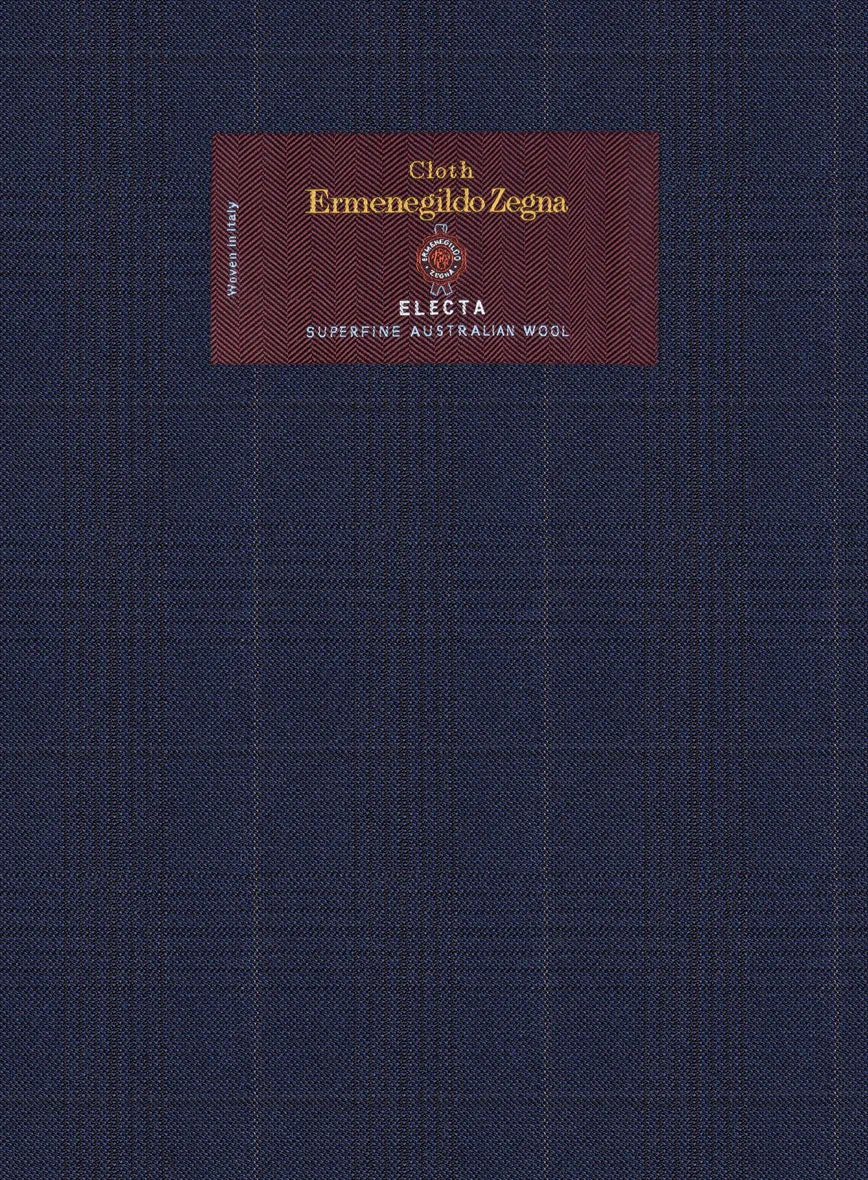 Lanificio Zegna Electa Casiri Blue Checks Wool Jacket