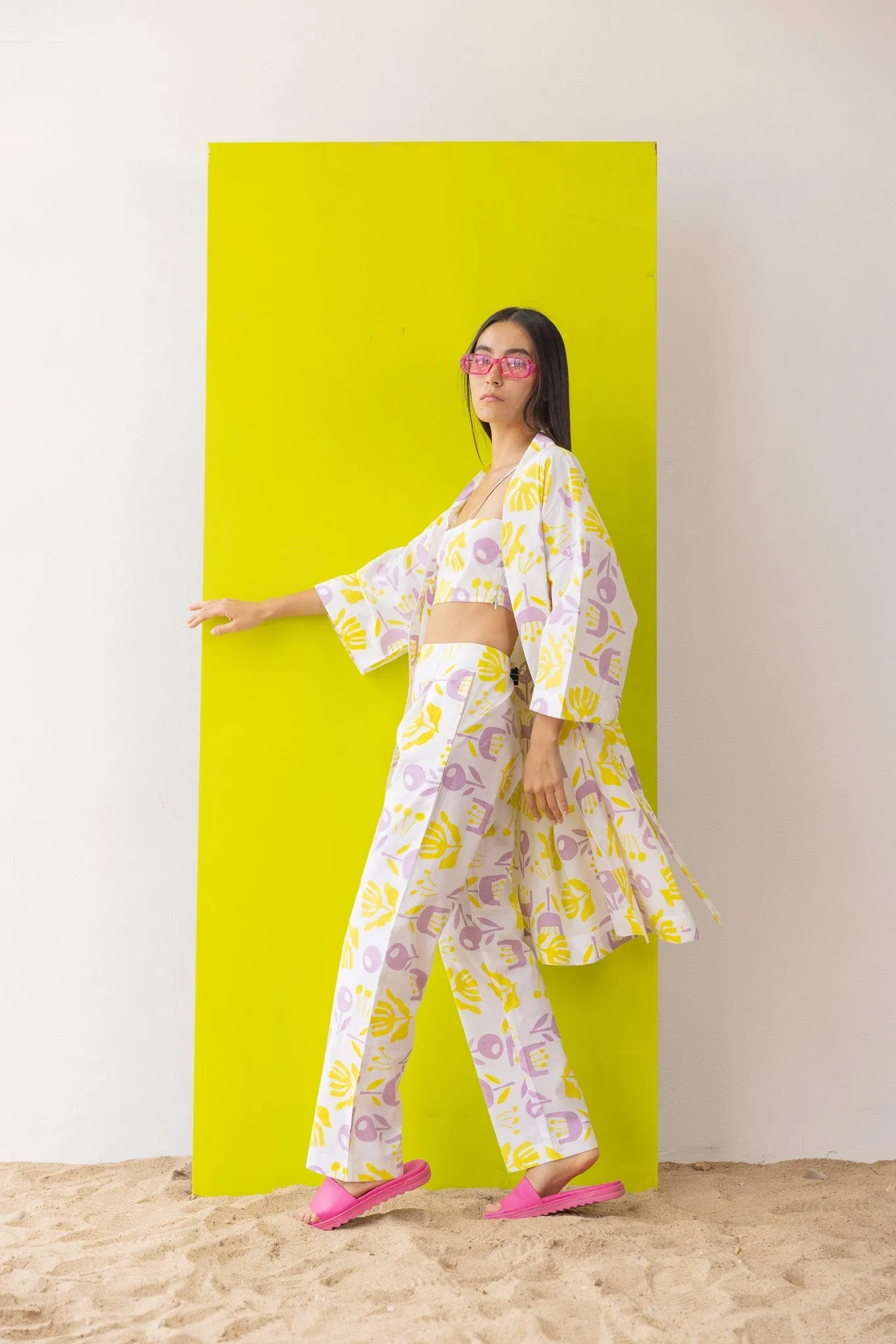 Lemon-rose 3 piece Co-ord Set