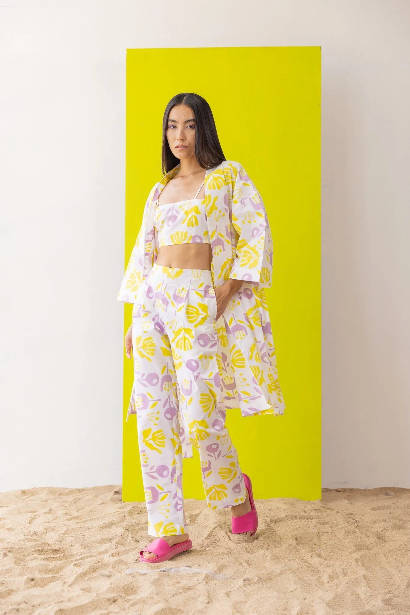 Lemon-rose 3 piece Co-ord Set