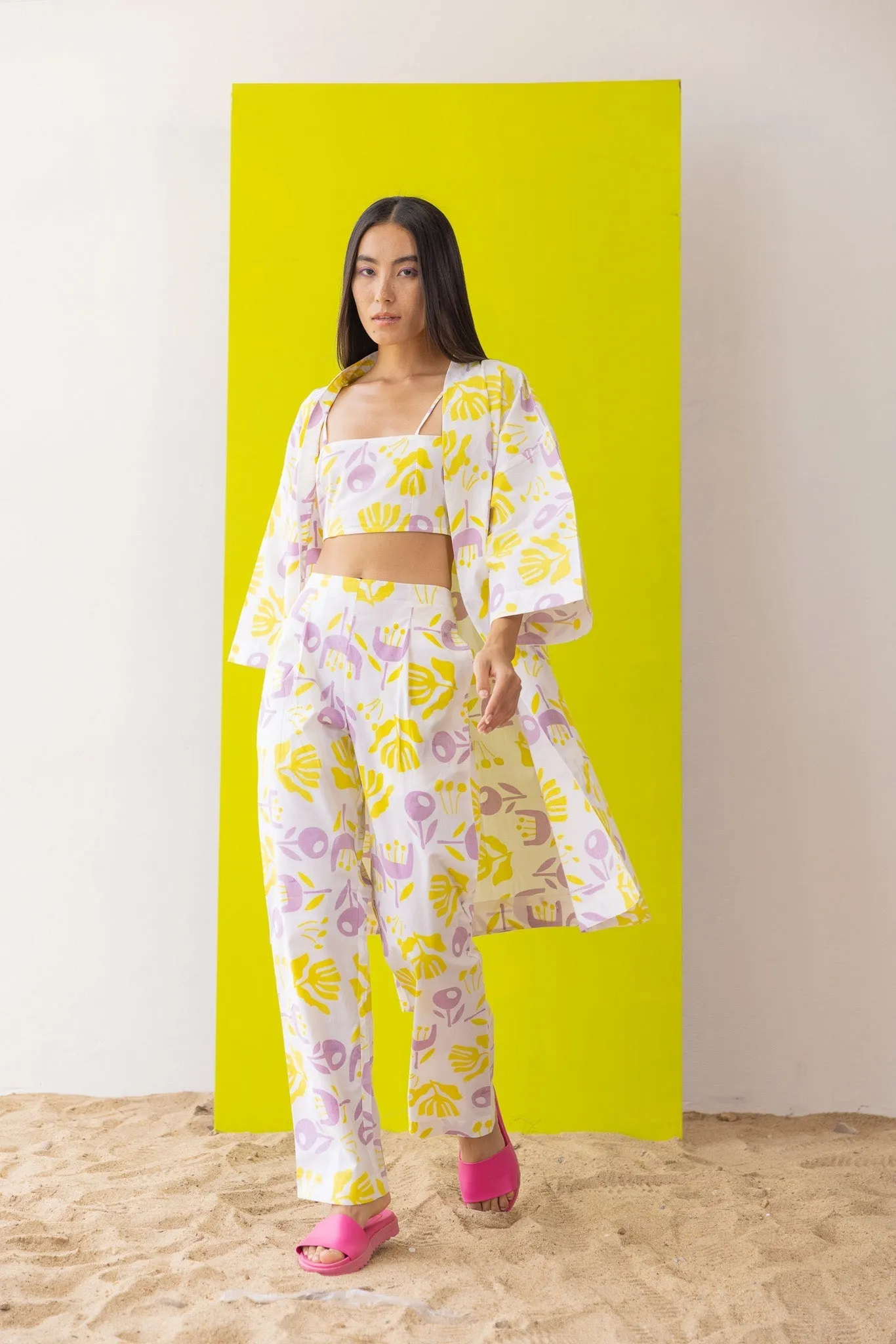 Lemon-rose 3 piece Co-ord Set