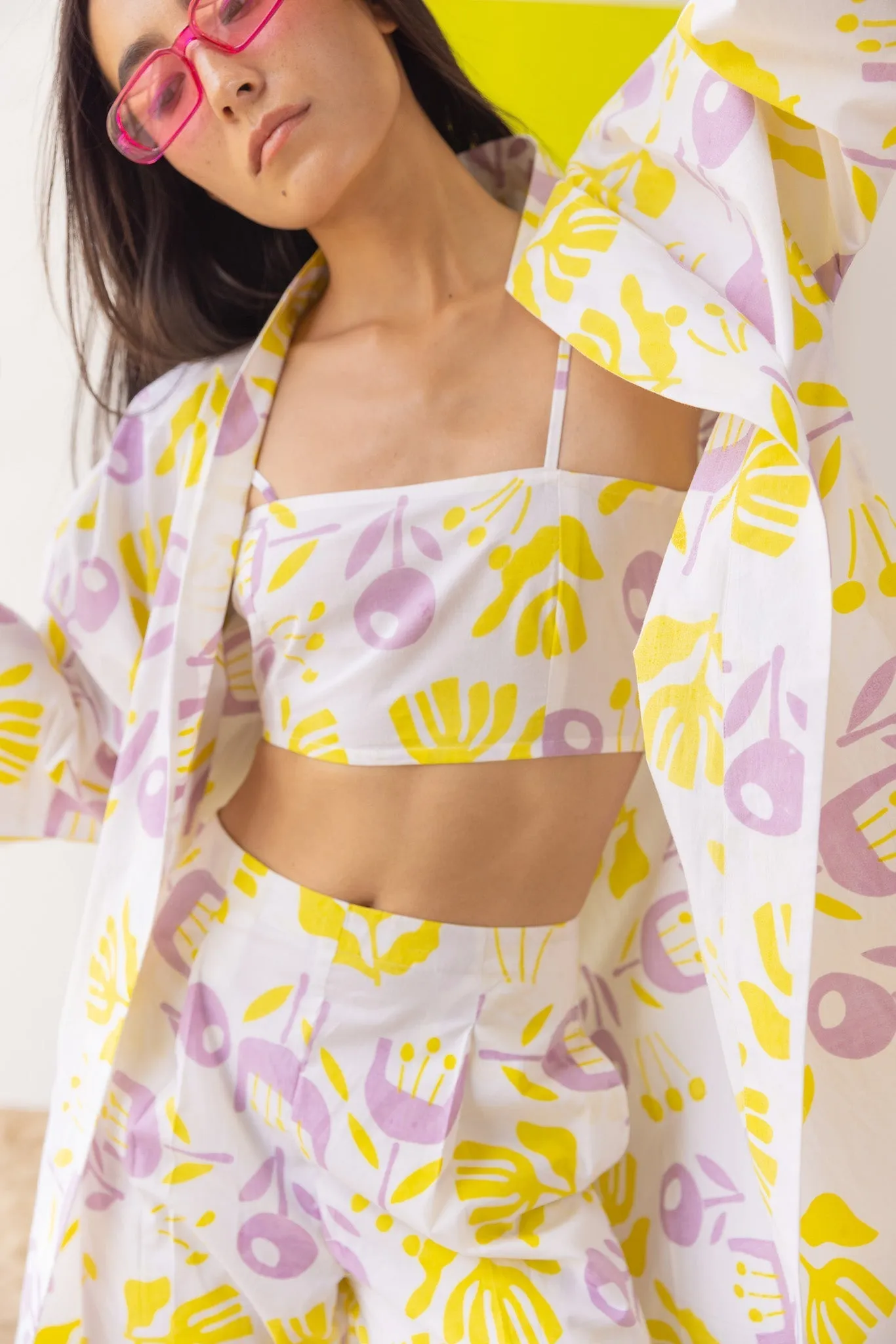 Lemon-rose 3 piece Co-ord Set