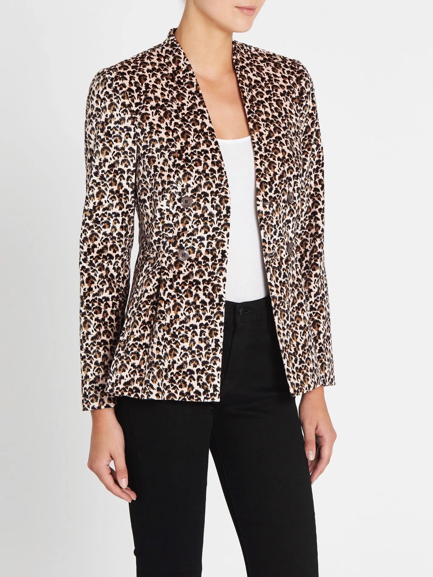 Leopard Print Velveteen Jacket