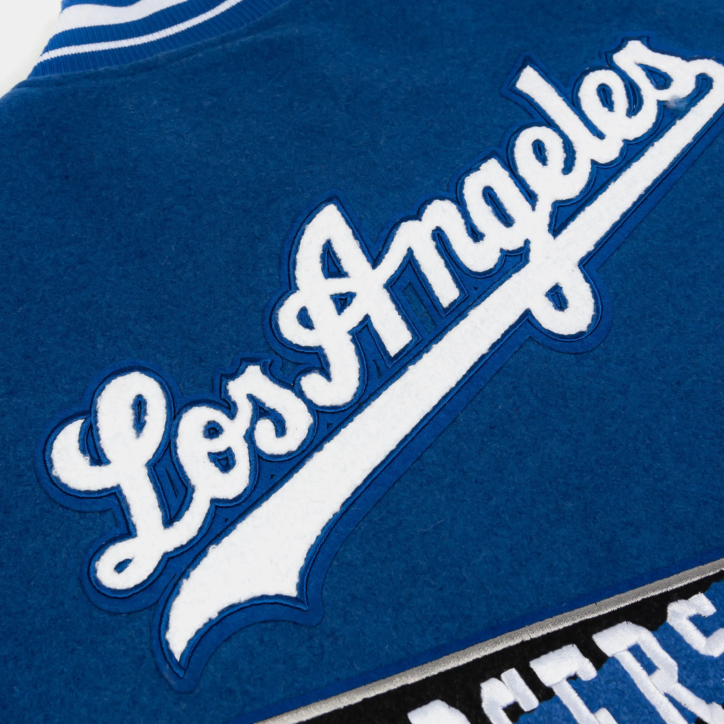 Los Angeles Dodgers Pennants Varsity Mens Jacket (Blue/White)