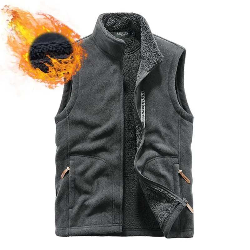 Men's Plus Size Winter Fleece Vest Jacket