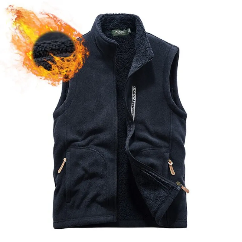 Men's Plus Size Winter Fleece Vest Jacket