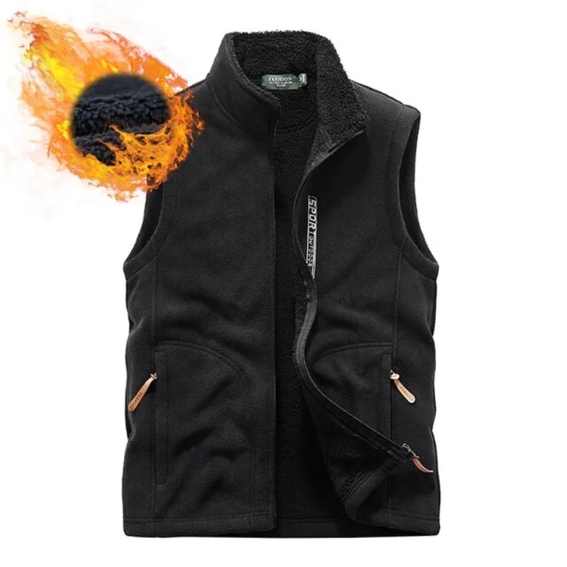 Men's Plus Size Winter Fleece Vest Jacket