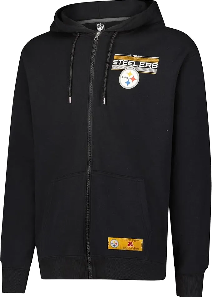 NFL Official Adults Super Soft Supreme Full Zip Hoodie Sweatshirt Jacket -  Warm Polyester Blend - Unisex|Pittsburgh Steelers