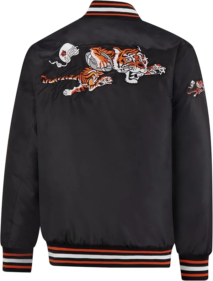 NFL Official Adults Supreme Satin Heritage Jacket, Cincinnati Bengals, Supreme Satin|Cincinnati Bengals