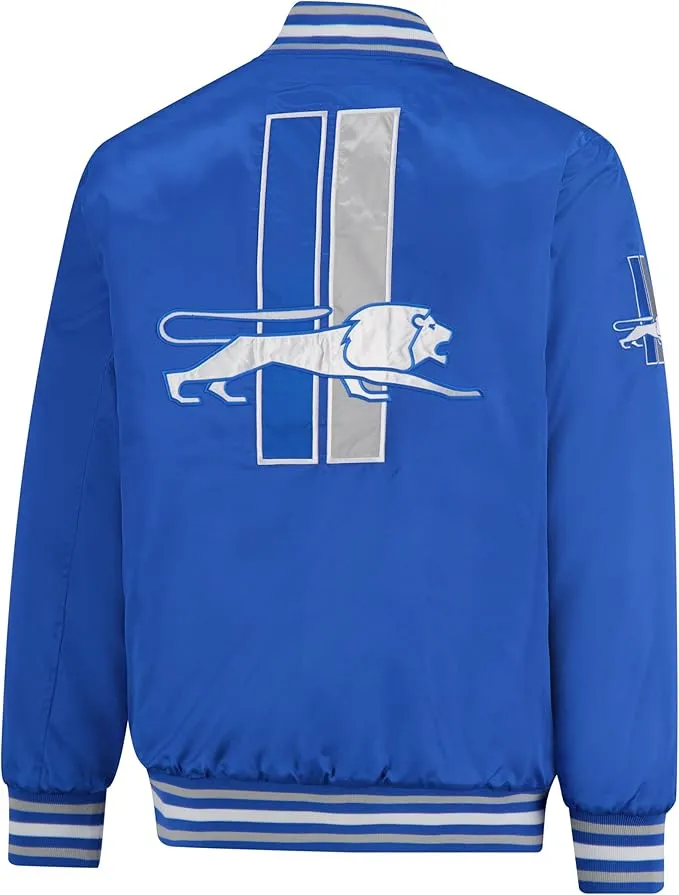 NFL Official Adults Supreme Satin Heritage Jacket, Detroit Lions, Supreme Satin|Detroit Lions