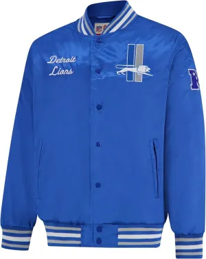 NFL Official Adults Supreme Satin Heritage Jacket, Detroit Lions, Supreme Satin|Detroit Lions